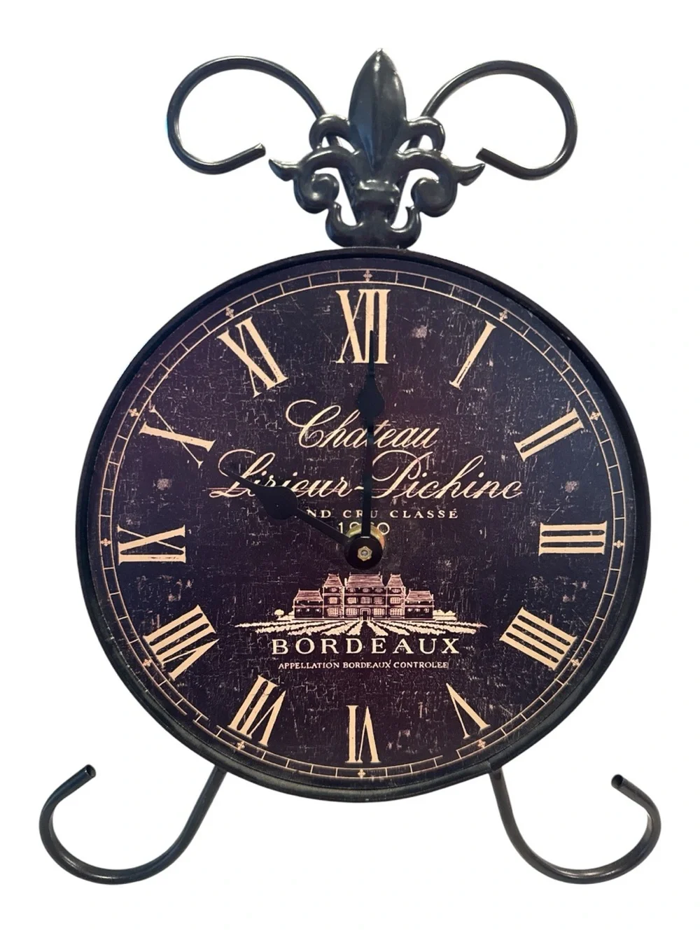 Vintage-style French Vineyard Table Clock